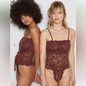 We are HAH Burgundy Lace Bodysuit